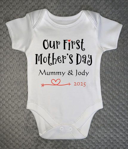 Our First Mother's Day Personalised Baby Grow - Any Name - Bodysuit Vest 1st - 第 1/1 張圖片