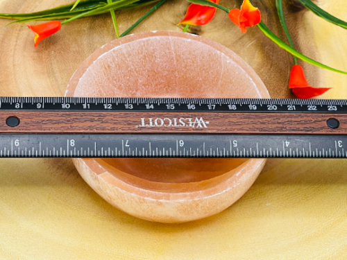 Orange Selenite Crystal Charging Station Bowl, Healing Crystal Bowl, 4" (10cm) - Picture 4 of 4