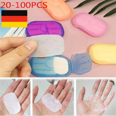 20-100X Waschen Seife Blätter Bad Reise Duftend Hand Slide Papier Schäumend DE