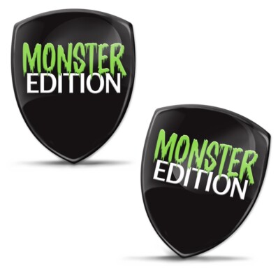 2x 3D Monster Edition Stickers Badge Logo Tuning Car Auto Phone Motorcycle Flag