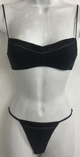 kiki de montparnasse In Time Black Bandeau S And In Time Thong XS Nwt