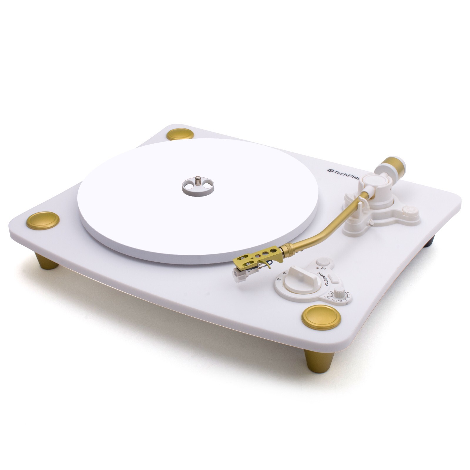 TechPlay Ghost WHT,  2 Speed Belt Driven Turntable with Bluetooth Broadcast 