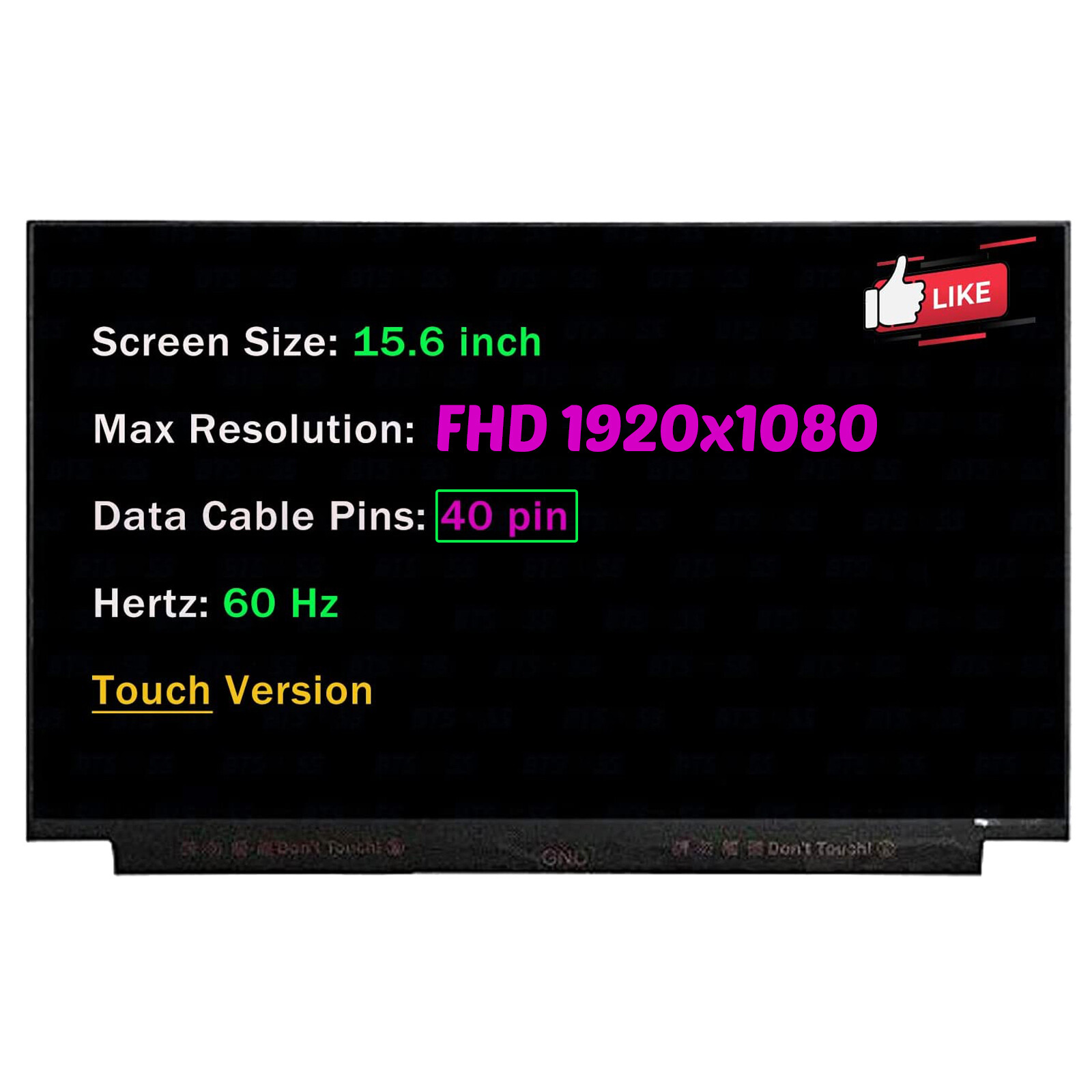 Schermo Di Ricambio 15,6 Pollici Per NV156FHM-T01 V8.0 - FHD 1920x1080, 40 Pin EDP, Touch Screen OnCell, Pannello LCD LED Per Laptop - 3