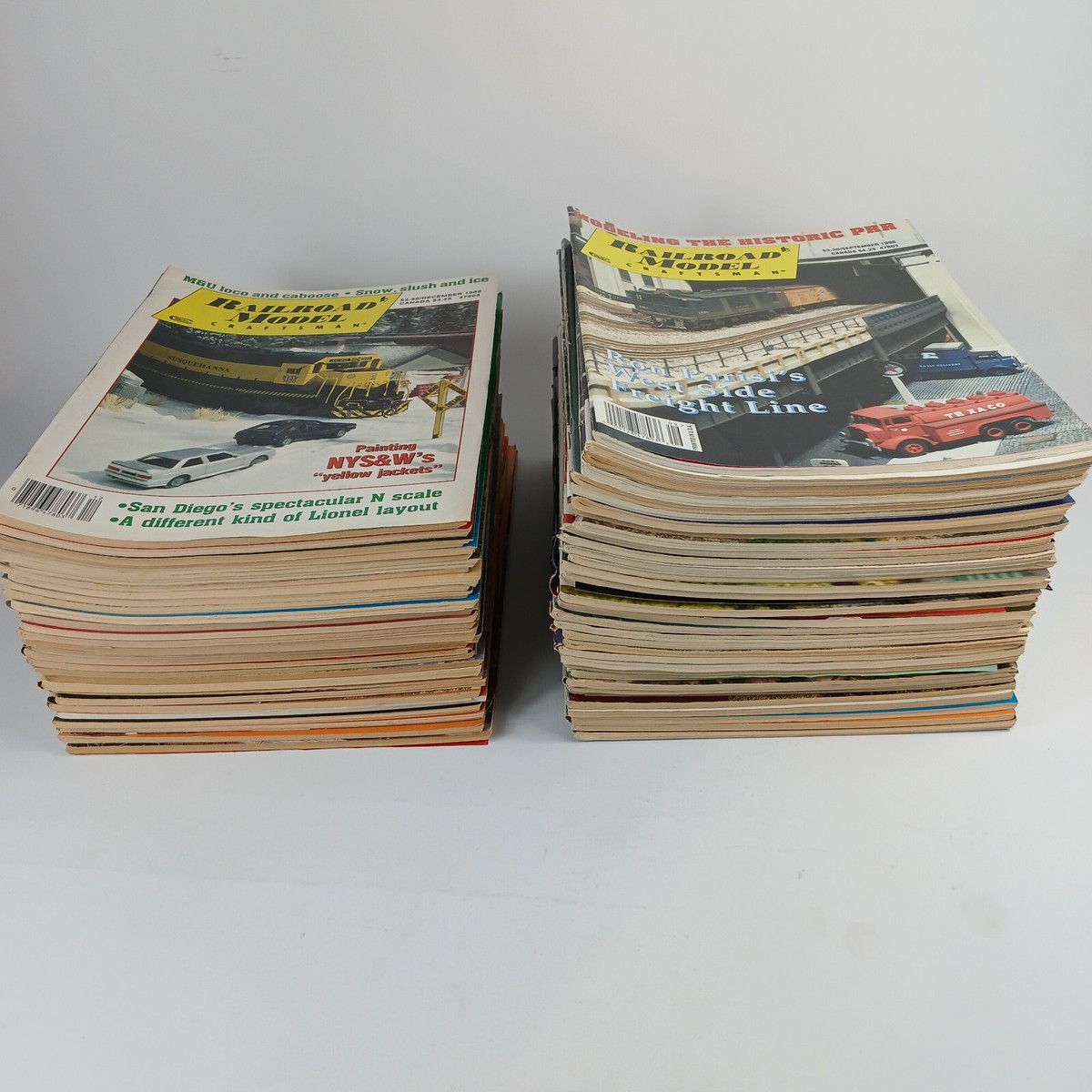 Bulk Lot of 65 Railroad Model Craftsman Magazines 1986 - 1996