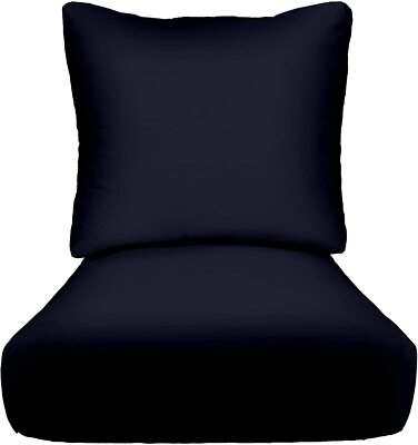 RSH Décor Outdoor Deep Seating Cushion Set, Navy Blue Solid Select Size 