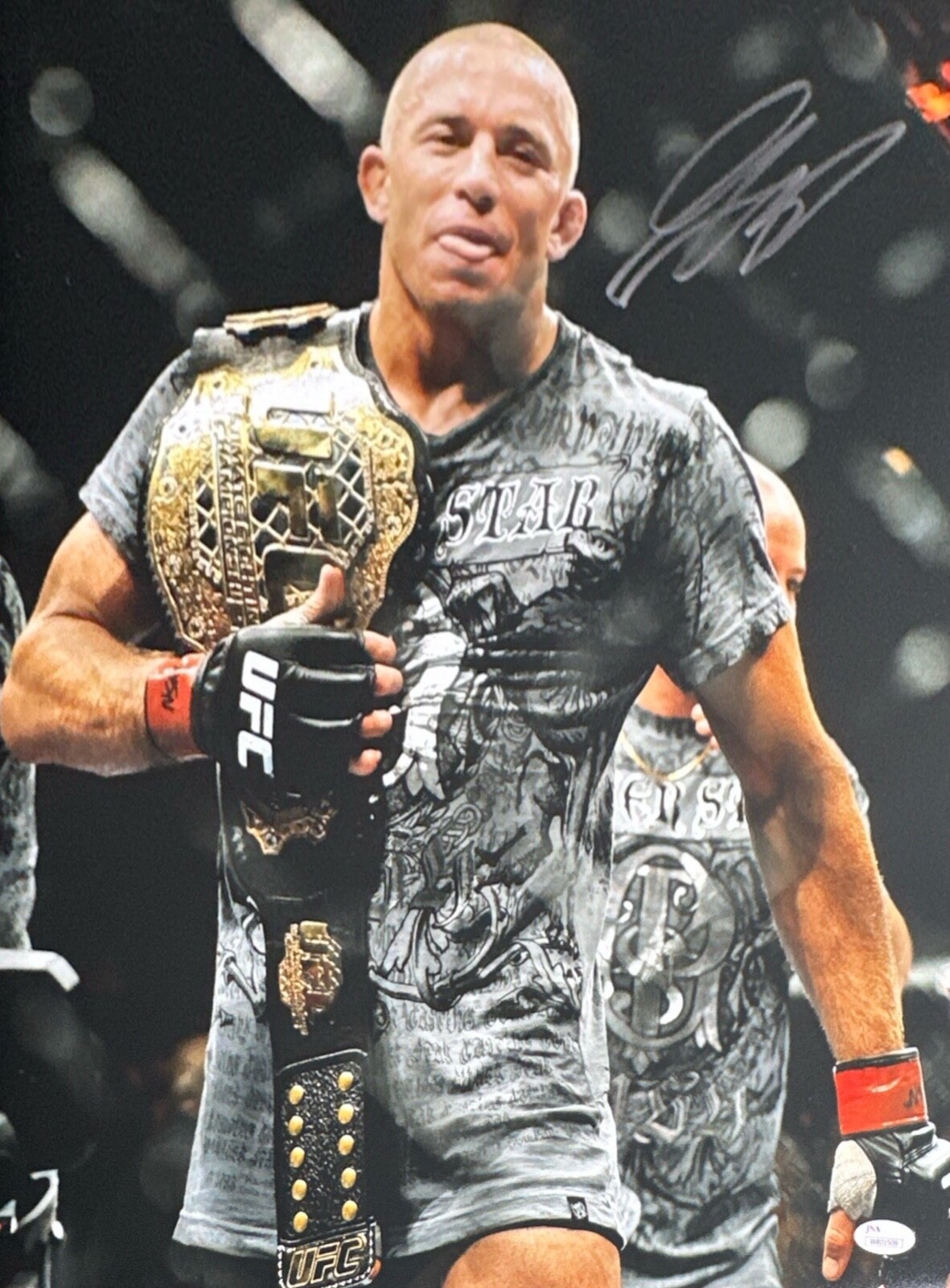 Georges ST - Pierre Autographed Signed USC Trojans 16x20 UFC Photo JSA W801509 