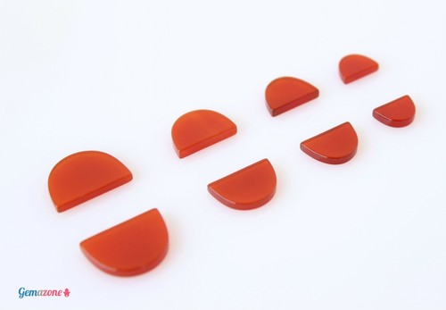10 x 7 mm Halb Oval Flach Orange Karneol Scheiben Lose Natürlich Echter Edelstein 10 Stck. - Bild 3 von 11