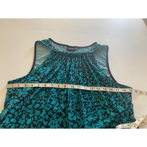 Collection Dressbarn Animal Print Sequins halter dress ruffled hem size 18 New - Picture 6 of 9