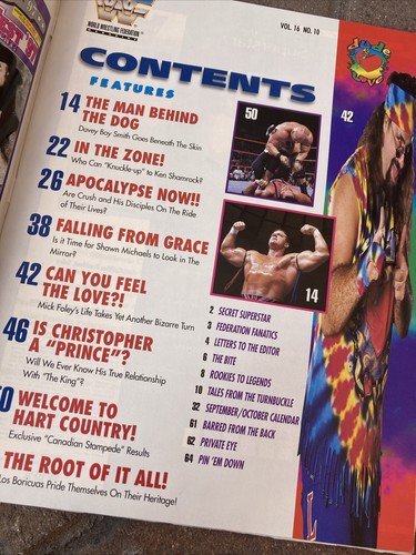 WWF Magazine Oct 1997 w UNCUT TRADING CARD SHEET Wrestling + Shawn Michaels - Picture 2 of 15