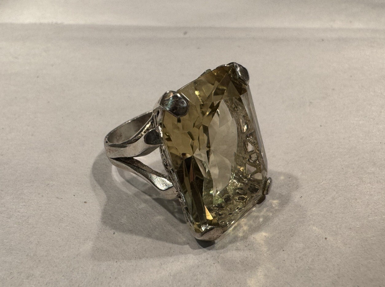 Antique Sterling Silver Statement Ring - image 3