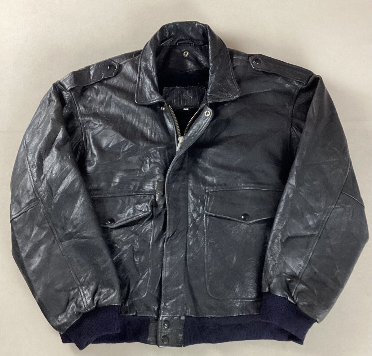 Vintage Kudsak Heavy Leather Flight Jacket Bomber Jacket Zip Vintage Kudsak Heavy Leather Flight Jacket Bomber Jacket Zip