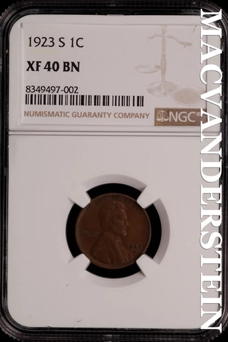 1923-S Lincoln Wheat Cent - NGC XF 40 BN - Scarce  No Reserve  #SLH36