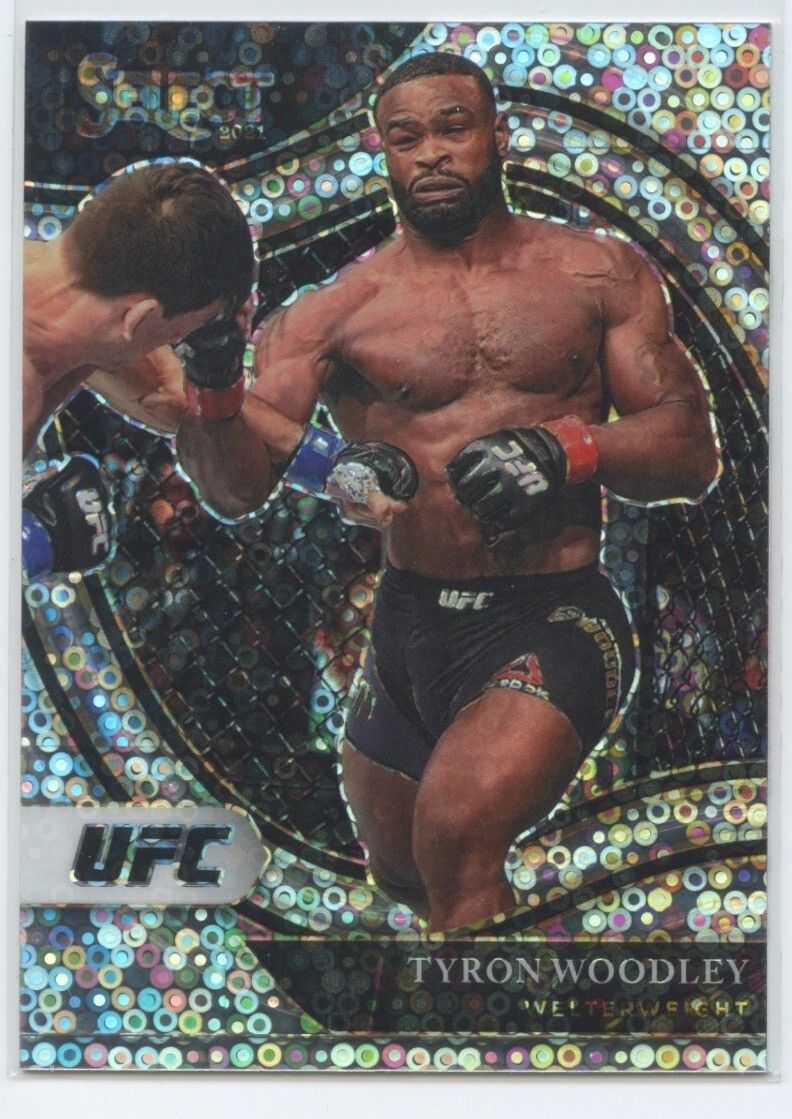 2021 Panini Select UFC Octagonside Disco Prizm Tyron Woodley #221!