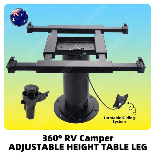 Adjustable height table leg with turn table and slide black caravan ebay