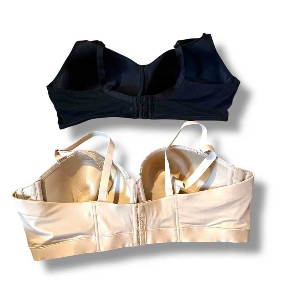 Conjunto de sujetador Cacique ligeramente forrado negro crema ajustable para mujer talla 48D conjunto de 2 Foto 2 de 4