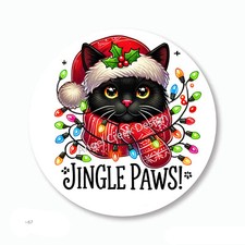 Jingle Paws Christmas Cat Favors Scrapbook Stickers Envelope Seals