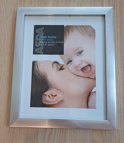 ASDA Fotoständerrahmen Silberoptik Holz 10 x 8