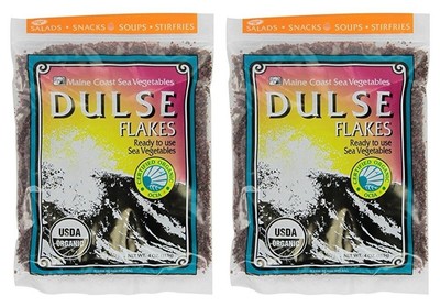 Maine Coast Organic Dulse Flakes - 2-Pack Sea Vegetables for Healthy Eating