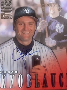 Donruss Studi 98 Chuck Knoblauch NY Yankees 8x10 inch Autographed Color Photo