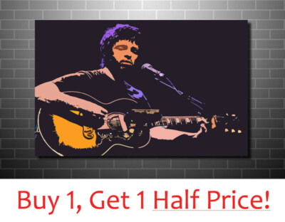 NOEL GALLAGHER OASE MIT GITARRE POP ART LEINWANDBILD - *FERTIG ZUM AUFHÄNGEN*
