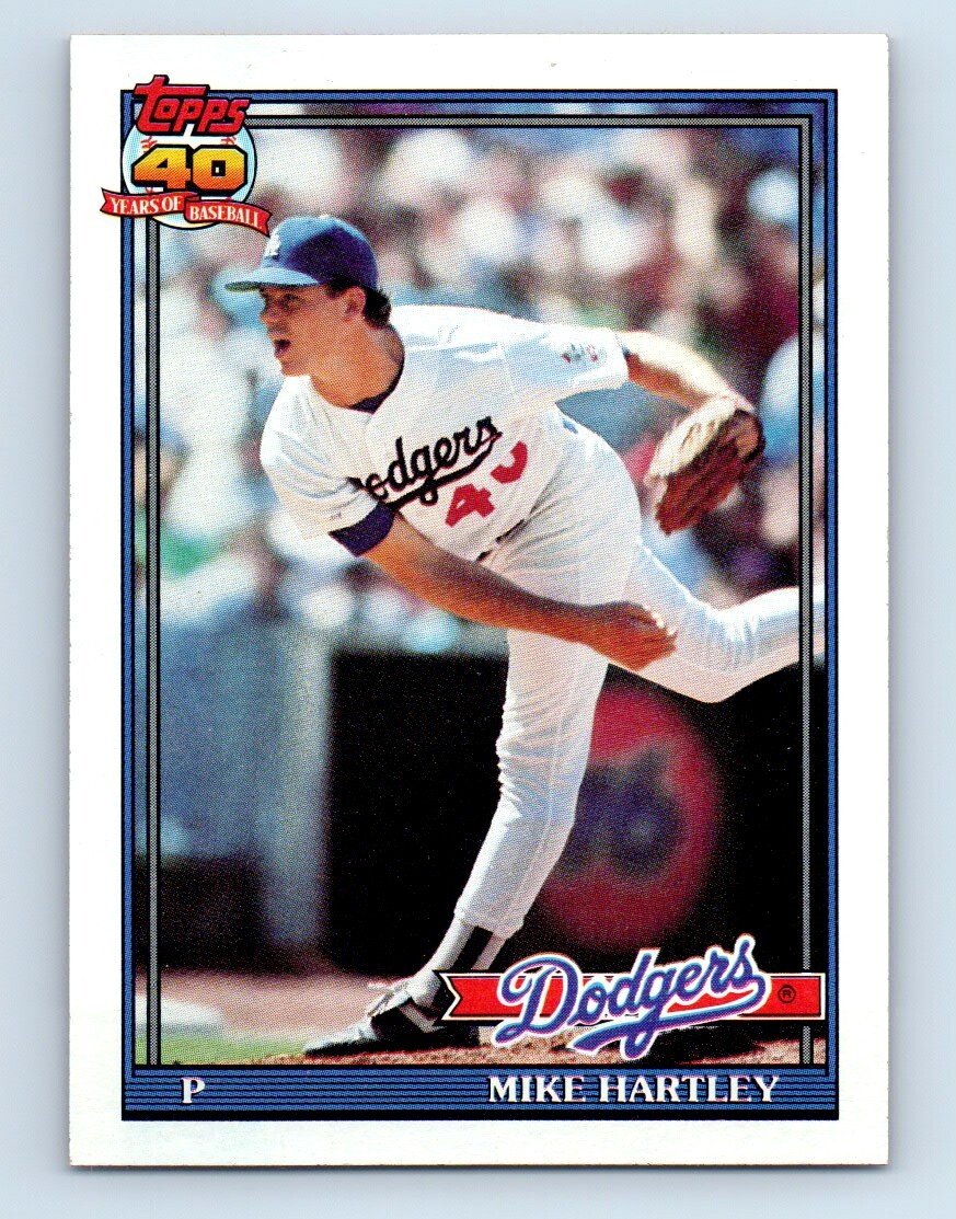 1991 Topps Mike Hartley Los Angeles Dodgers #199