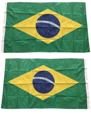 3x5 Ft Deluxe Embroidered Nylon Brazil Brazilian Country 210D Flag Double Sided
