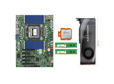 Supermicro H13SSL-N 3.85GHz +AMD EPYC GENOA SP5 ZEN4 9374f 32c/64t + RTX4090 24G