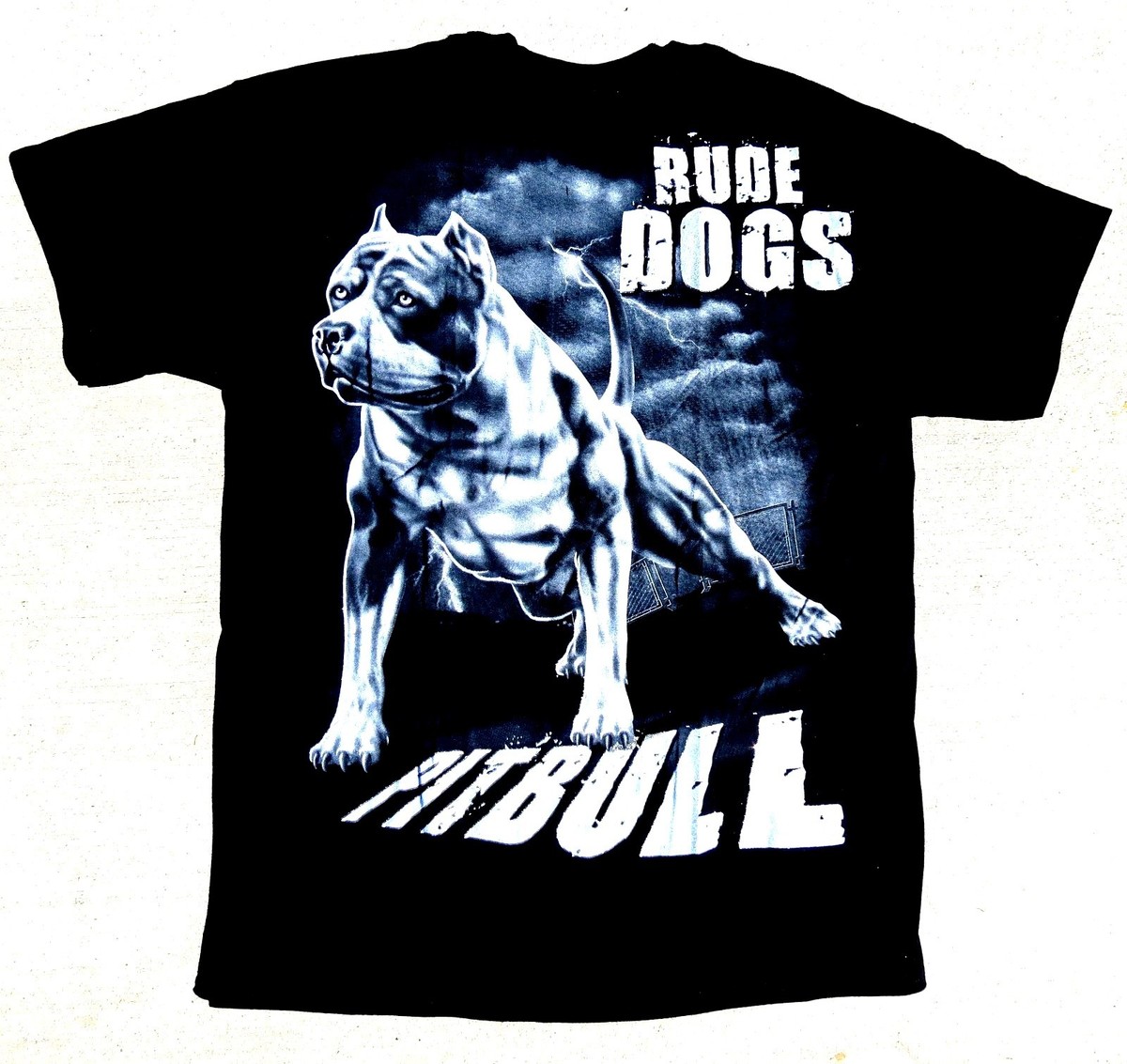 Urban The Rude Dogs Pitbull Short Sleeve Black T-Shirt Size
