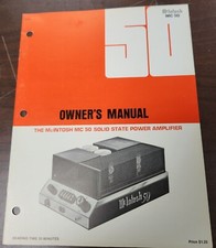 McIntosh MC50 Power Amplifier Owner's Manual-Original