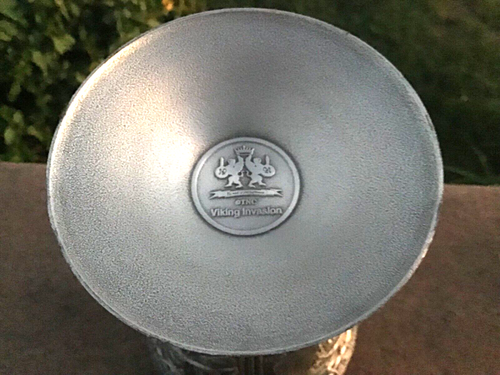 Pewter Chalice Viking Invasion Franklin Mint Stone Stem Great For Halloween VTG - Picture 3 of 4