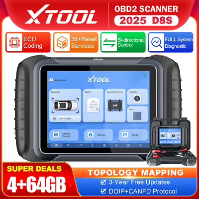 2025 XTOOL D8S Topology MAP E/CU Coding Scanner Auto Diagnostic Tool 38+Services