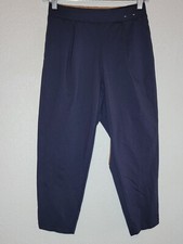 uniqlo pull on dress pants womens size XS tapered pleated elastic waist blue