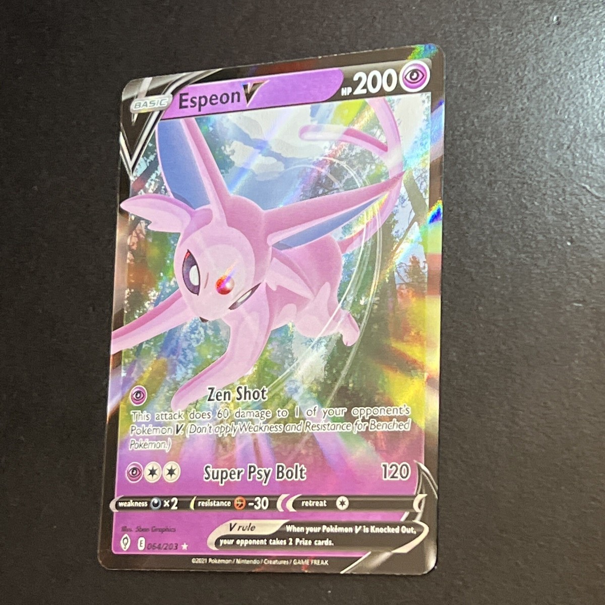 Espeon V 064/203 NM Ultra Holo Evolving Skies Near Mint Foil