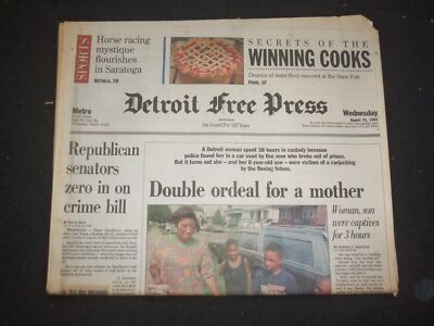 1994 AUG 24 DETROIT FREE PRESS NEWSPAPER - REP. SENATORS ON CRIME BILL - NP 7678