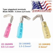 75/150pcs 3 Way 22-10AWG Wire Connectors Heat Shrink Piggyback Spade Terminals