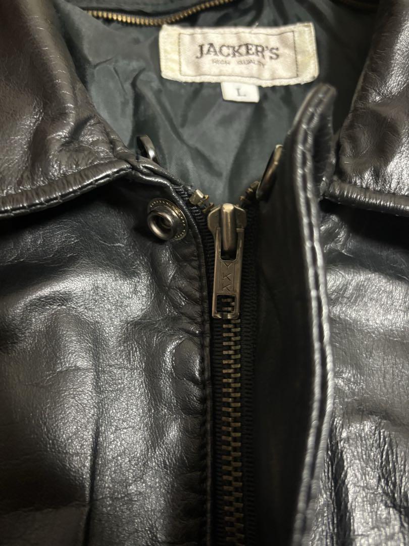 Jackers Leather Cowhide Single Biker Jacket size L-/Japan Jackers Leather Cowhide Single Biker Jacket size L-/Japan