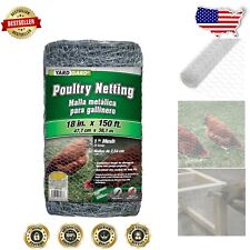 1 Inch Mesh 20 Gauge Galvanized Poultry Netting - 18" x 150