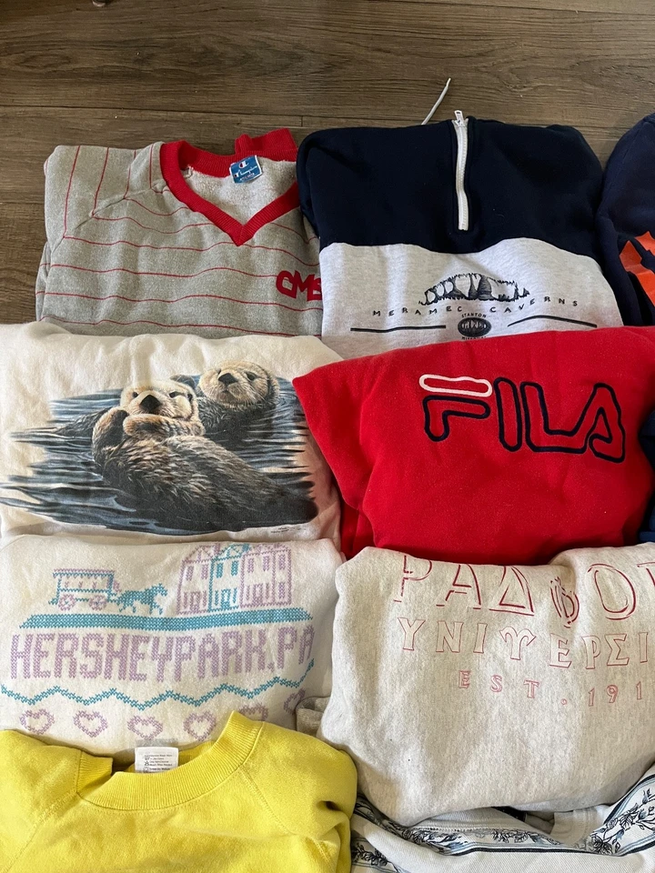 Lote de 25 Sudaderas De Colección FILA Pullover NFL Fútbol Universitario Naturaleza Años 70 Años 80 Años 90 Foto 2 de 4