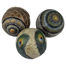 3 Orion's 2002/2003  Vintage Decorative Orb Balls Various Patterns In Basket