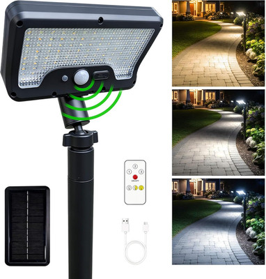 Solar Pathway Lights Outdoor, 3 Modes Motion Sensor Path Light Warm & Daylight S