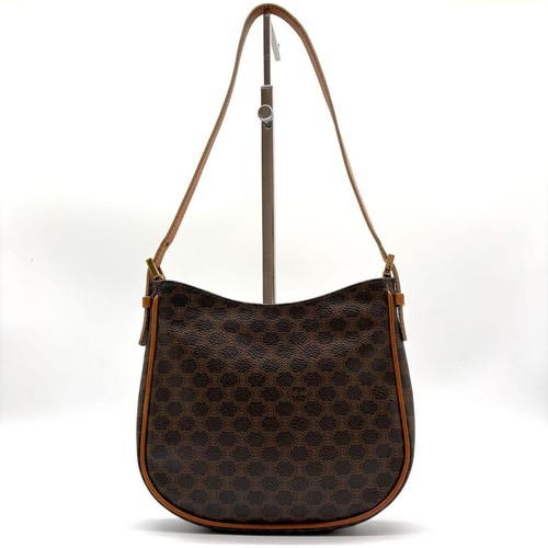 CELINE Macadam Accessories Pouch Mini Handbag Shoulder Used Authentic