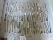 Lot of 77+ Silver Plate DINNER KNIVES for Crafts Art Jewelry Various Patterns