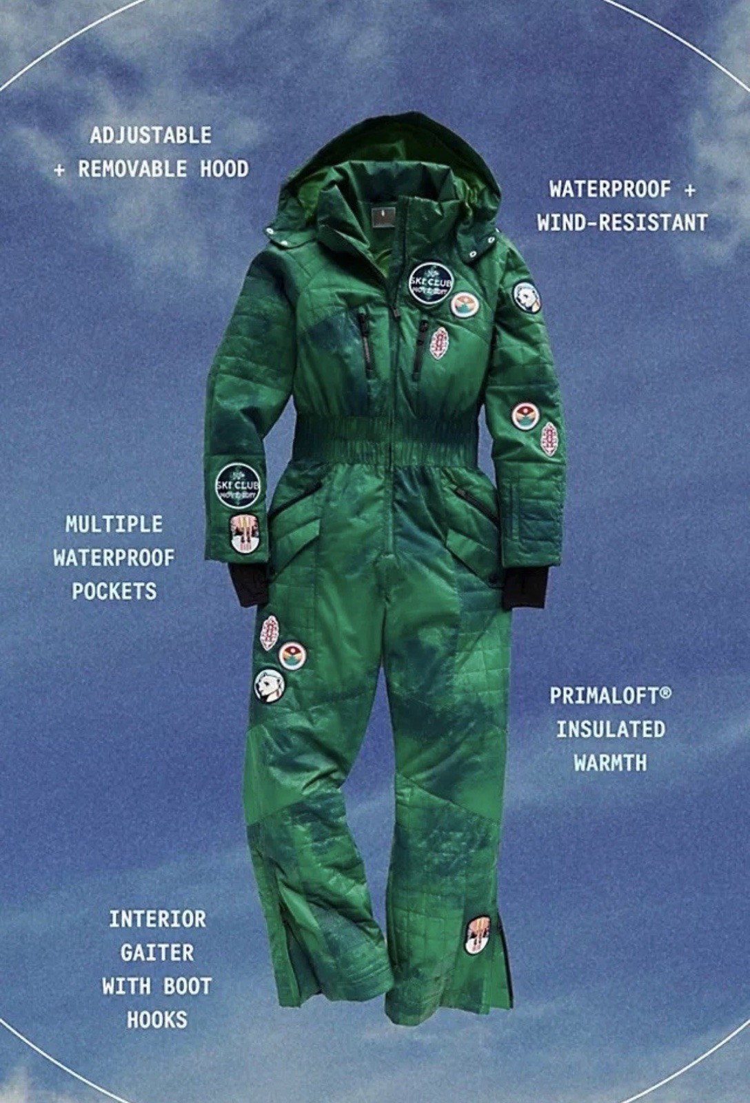 Free People Movement All Prepped Patch Ski Suit Adjustable Evergreen Combo S NWT image 6