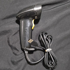 Handheld USB Wired Barcode Scanner w/ USB Cable, Black, Yellow Trigger