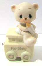 Precious Moments May Your Birthday Be Warm Baby Bear Birthdy Train Figurine 1985