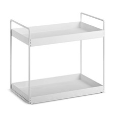 2-Tier Bathroom Countertop Organizer Vanity Tray Cosmetic  2-Tier, White