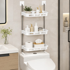 Over Toilet Storage Rack 3-Tier Wall Mounted No Drill Shelf Organizer