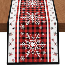 Christmas Table Runner,13''X72'' Seasonal Snowflakes Christmas Decorations Table