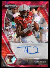 T.J. Vasher - 2021 Panini Prizm Draft Picks Autographs Red Ice #DPA-TJV (RC, AU)