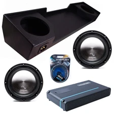 88-98 Chevy CK Ext Cab Dual Enclosure w/ 10" HA-A102 Sub, PRXA1000.1 & Amp Kit